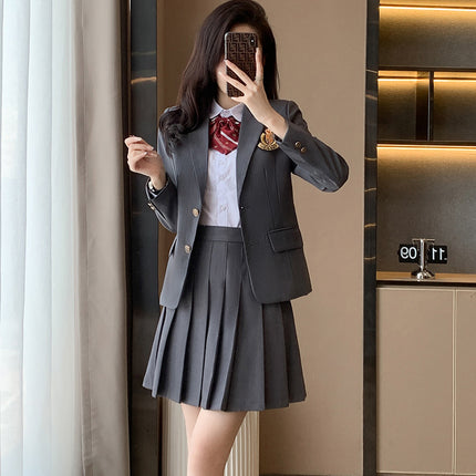 British Academy Style Suit Three-Piece Set Female Kindergarten Teacher Garden Dress jk Uniform suit Student Class Uniform Spring and Autumn