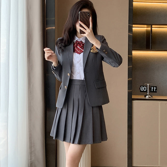 British Academy Style Suit Three-Piece Set Female Kindergarten Teacher Garden Dress jk Uniform suit Student Class Uniform Spring and Autumn