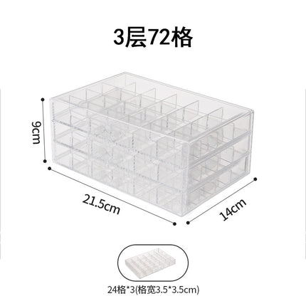 Jewelry Storage Box Large Capacity Multi-Layer Earrings Necklace Compartment Box Anti-Oxidation Drawer Acrylic Storage Box