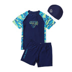 Blue Camouflage Ribbon Swimming Cap / 170