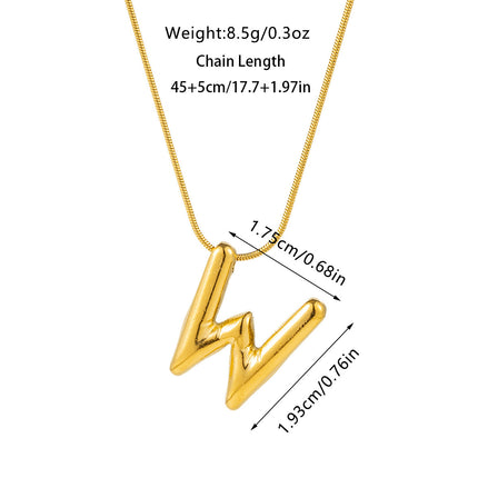 Cross-border fashion sense Europe and the United States 26 English letter pendant smooth bubble letter necklace women wholesale
