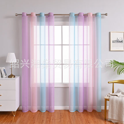 Modern Simple Fresh Translucent Gradient Window Screen Scandinavian Living Room Balcony Bay Window New Semi-Shading Gauze One Piece Drop Shipping