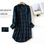 Q dark green—check—velvet skirt / M