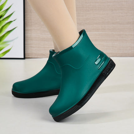 Cross-Border Hot-Selling Women's Rain Boots, Women's Short Outer Water Shoes, Warm Low-Cut Rain Boots, Waterproof Boots, Rubber Shoes, Overshoes Wholesale