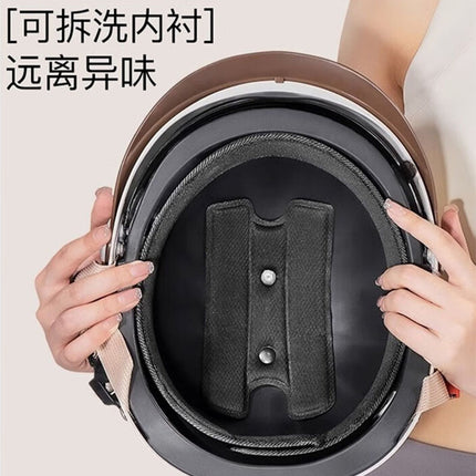 3C certification electric car helmet men's and women's summer safety helmet battery motorcycle sunshade light half helmet