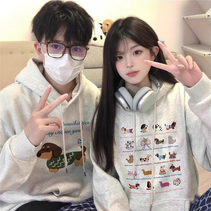 High-grade oversize Men's and Women's Top Special Couple Clothing Autumn and Winter fleece-lined Hooded Sweat Fashion Brand Class Clothes