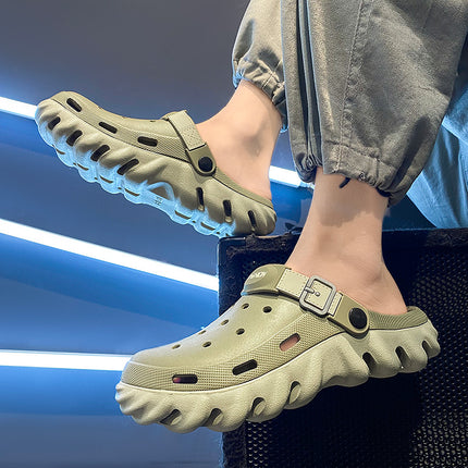Hole Shoes Men's Outdoor Non-slip Summer Baotou Beach Cross-border Sandals New Outfit Dual-use Garden Slippers