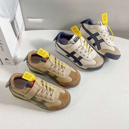 Genuine Leather Children's Forrest Gump Shoes 2026 Spring New Model Boys' Sports Shoes with Soft Non-Slip Soles and Girls' Breathable Mesh Sneakers