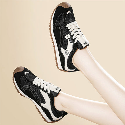 (Out-Of-Stock Items Not Restocked) Genuine Leather German Training Shoes for Women, Autumn Sports Shoes, Flat Running Shoes, Lace-Up Casual Shoes