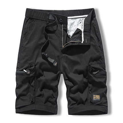 Multi-Pocket Overalls Men's Summer Mountain Camping Loose Trendy Brand Washed Men's Pants Casual Shorts Men's Five-Pants