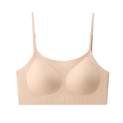 Liquid Foundation Skin Color Invisible Beauty Back Bra Women's One-Cup Thin Seamless Big Breasts Slimming Bra No Rims Vest