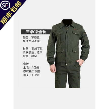 Wear-resistant work clothes suit men's autumn and winter thickened one-piece suit welding clothes anti-scald welder clothes spring and autumn labor protection clothes worker