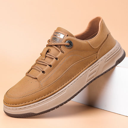 High-grade Sneakers Men's Shoes 2024 Spring Genuine Leather New All-match Breathable Casual Leather Shoes Men's Casual Shoes Sneakers