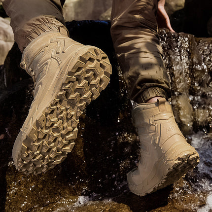 Outdoor Training Large Size Men's Hiking Boots Mid-Top Adventure Camping Desert Work Boots New Wear-Resistant and Comfortable