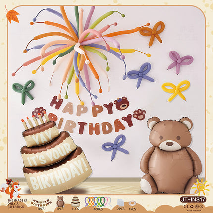 Cross-Border Ins Style Kidsren's Birthday Scene Decoration Boys and Girls Balloons Family Simple Party Ritual Sense