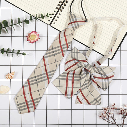 Japanese Plaid JK Tie Tie Set Women's College Style Graduation Photo Free Accessories Korean Style Bow Mariners Suit