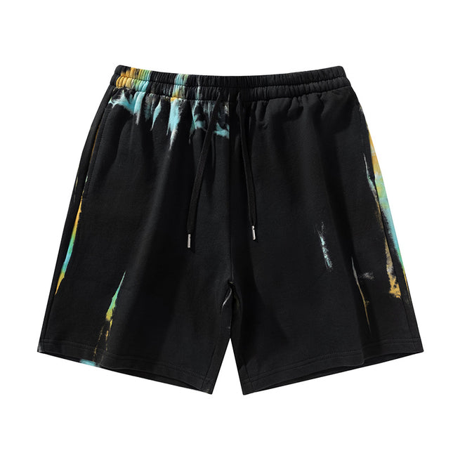 New Summer Sports Shorts Men's Tie-dyed Pure Cotton Loose Tooling Shorts Men's and Women's Trendy Casual Pants Trendy Brand