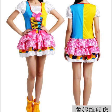 Adult Clown Performance Costume Birthday Party Magic Performance Masquerade Sexy Dress Female Clown Costume