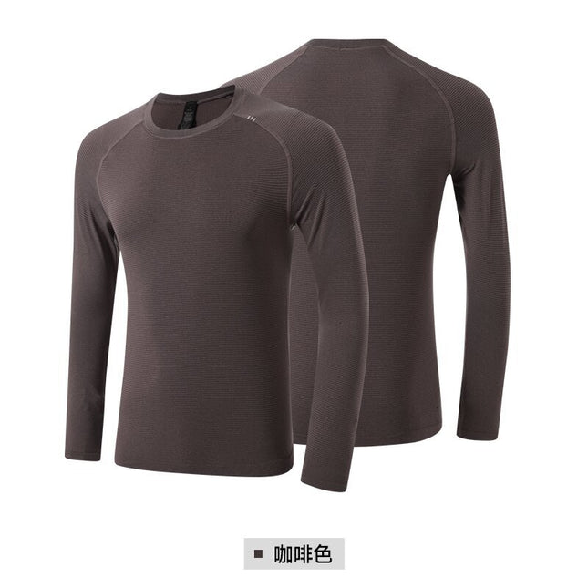 Lulu Spring & Fall Quick-Drying Long-Sleeved T-Shirt Men's Sports Running Fitness Sweat-Absorbent Sportswear Casual Sports Round-Neck Sweatshirt
