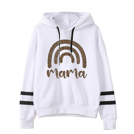 Amazon AliExpress ebay cross-border rainbow leopard print mama print parallel bars hoodie women's autumn and winter