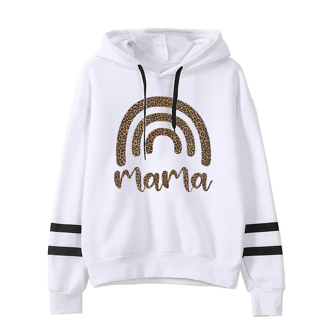 Amazon AliExpress ebay cross-border rainbow leopard print mama print parallel bars hoodie women's autumn and winter