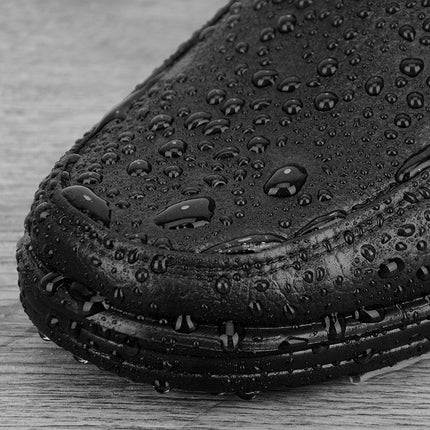 Imitation Leather Rain Boots [Property Waterproof Security Work Shoes] Low-Cut Spring & Fall Shoes Shallow Mouth Slip-On Water Shoes   Pvc Rubber Shoes