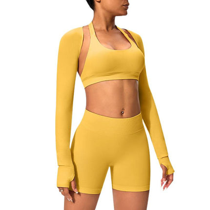 Shawl Yoga Wear for Women, Autumn Quick-Drying Tops, Women's Sports Fitness Jackets, Cardigans, Elegant, Breathable, Slimming Look Waistcoats