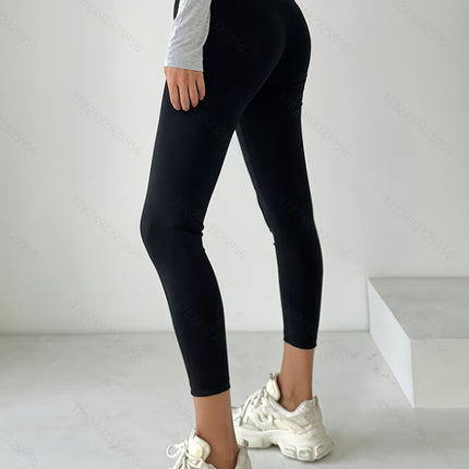 New Women's High-Waisted Straight-Leg Slim-Fit Versatile High-Elasticity Seamless Leggings Women's Cropped Leggings