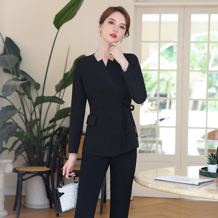 Beautician Spring and Autumn new long sleeve fashion temperament skin management Medical Beauty front desk Health Center foot bath technical work clothes