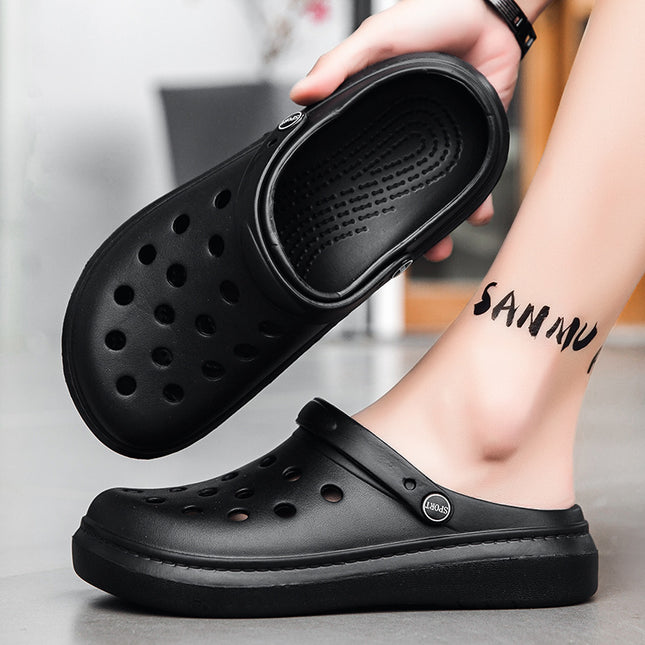 Cross-border Hole Shoes Men's Light Soft Slippers Casual Breathable Garden Baotou Slipper Men's Beach Shoes Men's Trendy