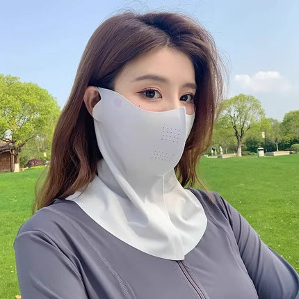3D Neck Protection Sunscreen Mask Upf Anti-Ultraviolet Women's Face Kini Driving Ice Silk Breathable Summer Full Face