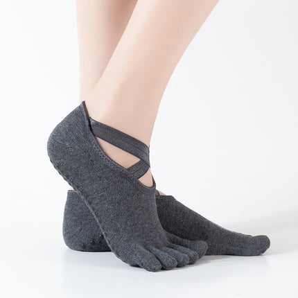 Five-Finger yoga socks women's bright strap cross strap low-cut sports socks dispensing non-slip toe five-finger socks in stock cotton socks