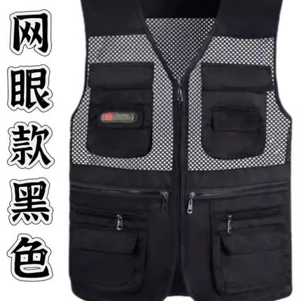 Cross-Border Outdoor Multi-Pocket Vest Men's Fishing Vest Photography Middle-Aged Men's Tops Work Clothes Middle-Aged and Elderly Dad Wear