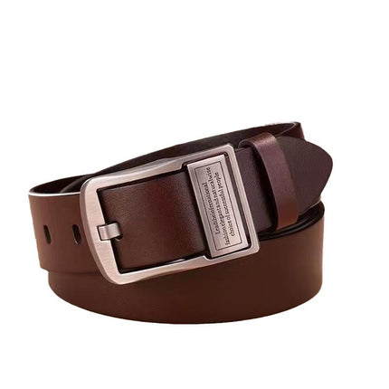Cross-border men's leather pin buckle belt retro belt fashion casual real cowhide jeans belt manufacturers wholesale