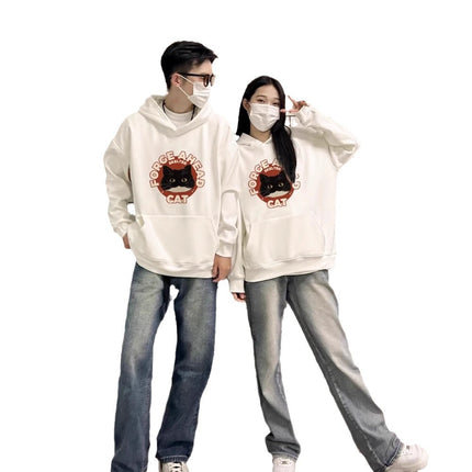 High-grade oversize Men's and Women's Top Special Couple Clothing Autumn and Winter fleece-lined Hooded Sweat Fashion Brand Class Clothes