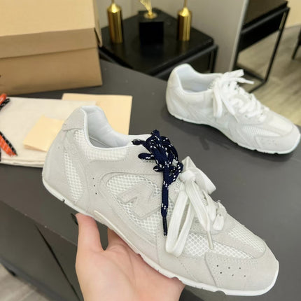 2025 New Leather Mesh Breathable Lace-up Flat Forrest Gump Shoes Casual Sports Casual Shoes German Training Shoes New