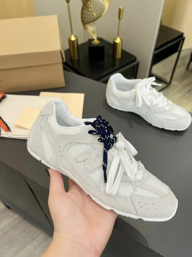 2025 New Leather Mesh Breathable Lace-up Flat Forrest Gump Shoes Casual Sports Casual Shoes German Training Shoes New