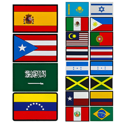 3D PVC Rubber Patch Velcro Badge Silicone National Flag Soft Glue Garment Accessories World Flags