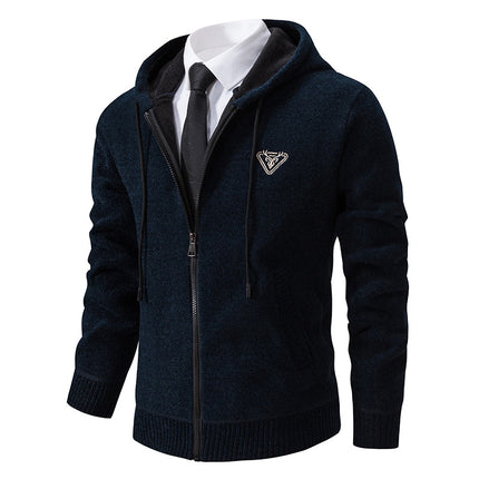 Cross-border autumn and winter new men's cardigan coat fashion loose sweater jacket plus size outer sweater men