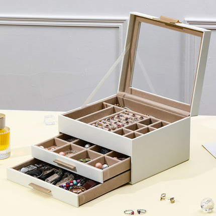 New Cross-Border Sunroof Style Noble Jewelry Storage Box Necklace Earrings Earrings Exquisite Bracelets Bracelet Jewelry Gold