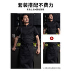 Black Top Short Sleeve Black TAL2009 Long Apron / M