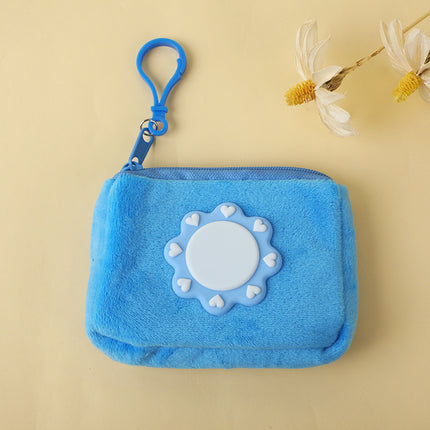 Cute plush coin purse children girl heart student mini wallet key storage bag portable earphone bag wholesale