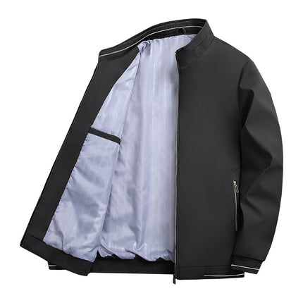 Spring 2025 New Business Middle-aged Casual Jacket Coat Men's Dad Top Middle-aged Baseball Tie Clip