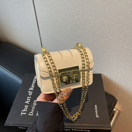 Fashion Lock Mini Small Square Bag New Fashion Western Style Red Bag Small Casual Shoulder Crossbody Bag