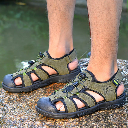 Foreign Trade Beach Shoes Men's Baotou Sports Sandals Summer Breathable Hollow Outdoor Sports Leisure Wading Shoes