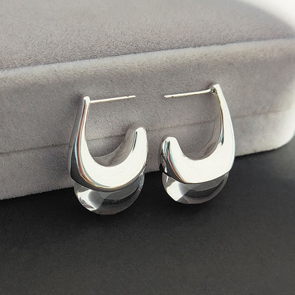 New French-Style Gold Earrings for Women, Niche Design with a High-End Light Luxury Temperament, Versatile and Minimalist Cool Style Earrings for Women