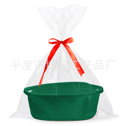 Modern Simple Style Storage Basket Cotton Rope Woven Snack Clothing Portable Storage Basket Oval Storage Basket Gift Basket