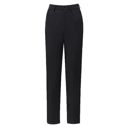 Women's Trousers for Spring and Summer Thin Professional High Waist Straight Tube Dummy Cropped Black Trousers for Work Dress Pants for Women