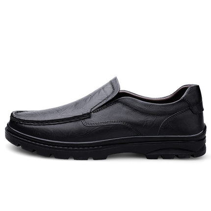 Plus size business casual leather shoes autumn new men's shoes grip pattern slip-on soft sole shoes cross-border Amazon men's shoes