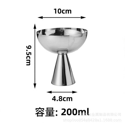 304 Stainless Steel Ice Cream Cup Entry Luxury INS Goblet Pudding Dessert Cup Cocktail Cup Smoothie Bowl Ice Cream Cup